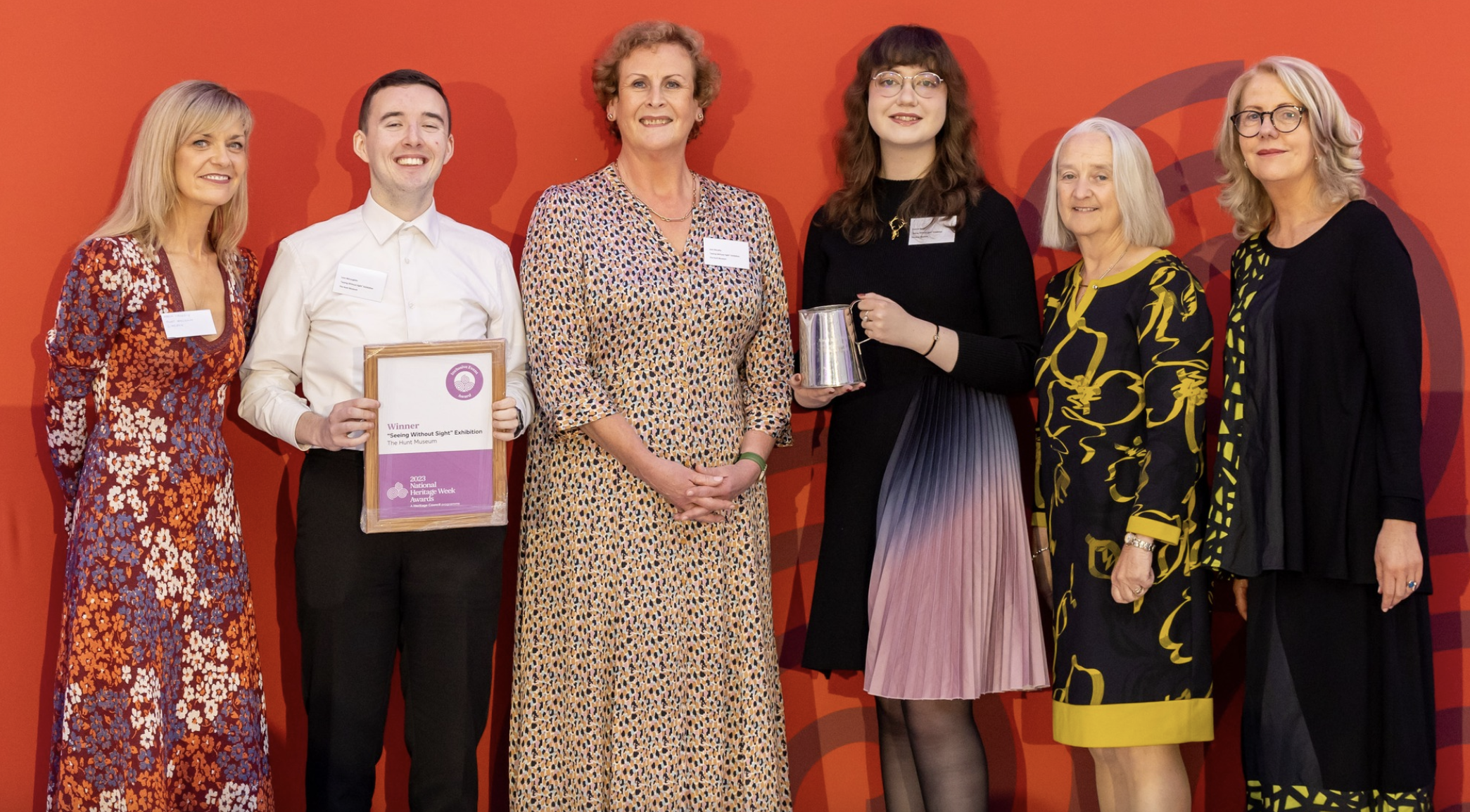Seeing without Sight wins at The Heritage Week. Maria, Liam, Jean, Hannah of the Hunt Museum and Virginia Teehan (Heritage Council)