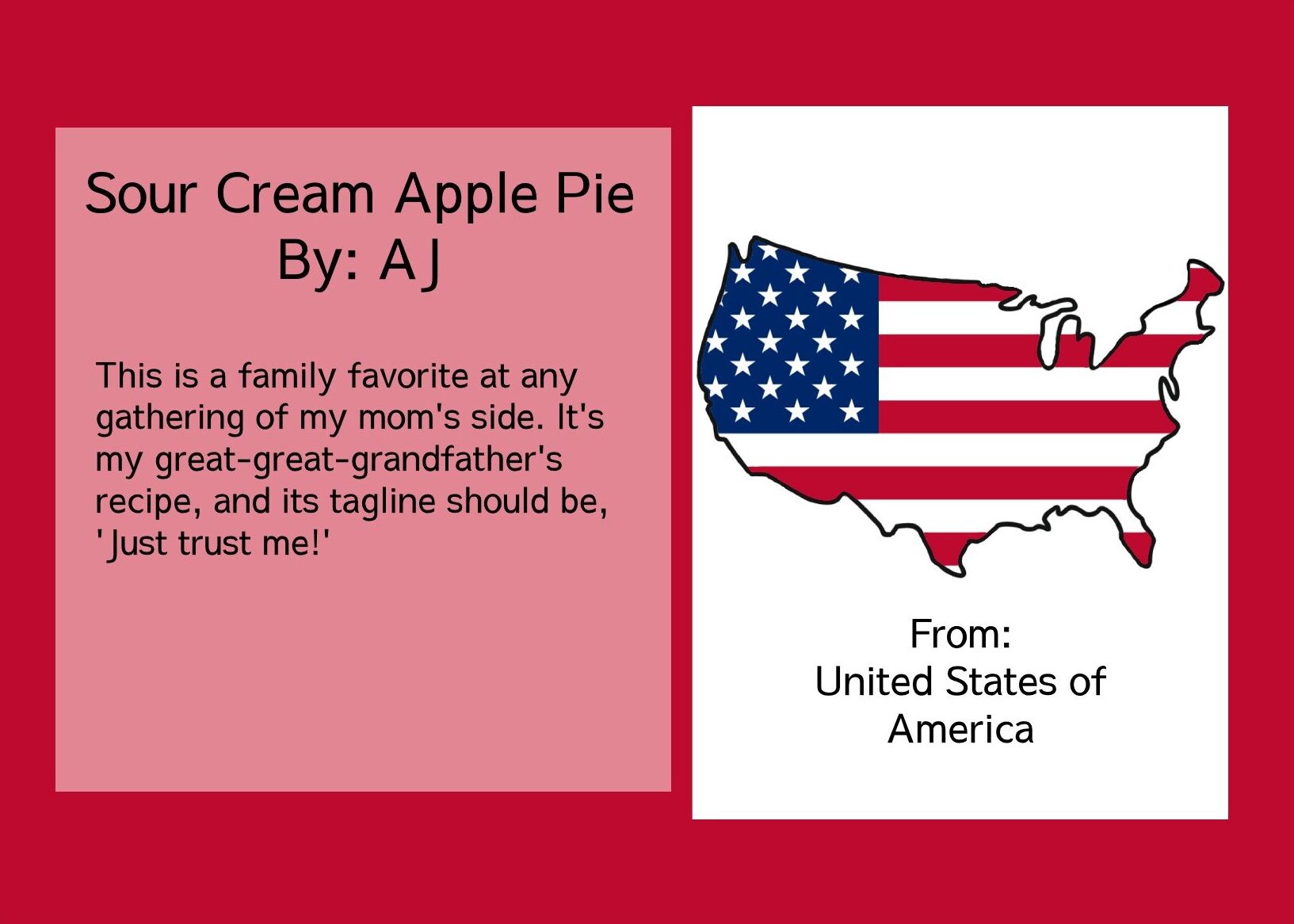 Text on a red background reads: 