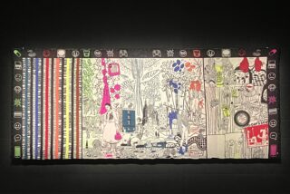 A vibrant, mixed-media artwork featuring a collage of colourful patterns and monochrome illustrations. Elements include stripes, leaves, cityscapes, and figures. The tone is lively and eclectic, with bold colours and intricate details.