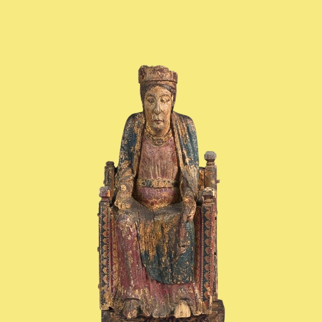 Romanesque enthroned Madonna | Wood | 12th century AD | Hunt Collection